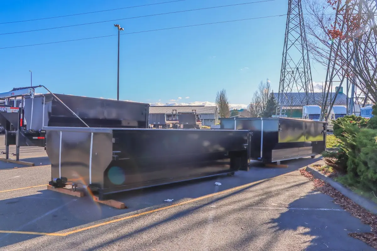 Roll-off dumpster ready for waste disposal at job site for 6 Yard Dumpster Rental in Starke